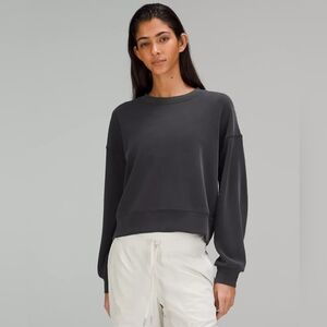 Lululemon Black Softstreme Perfect Oversized Cropped Crew
